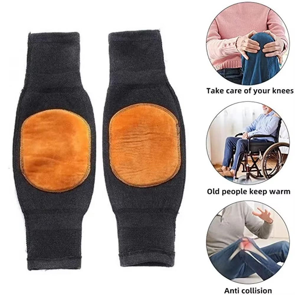 Pair of Winter Knee Warmers for Men & Women – Soft Fleece Thermal Leg & Knee Protector for Pain Relief and Cold Weather – Winter Wool Knee Pads - Winter Product