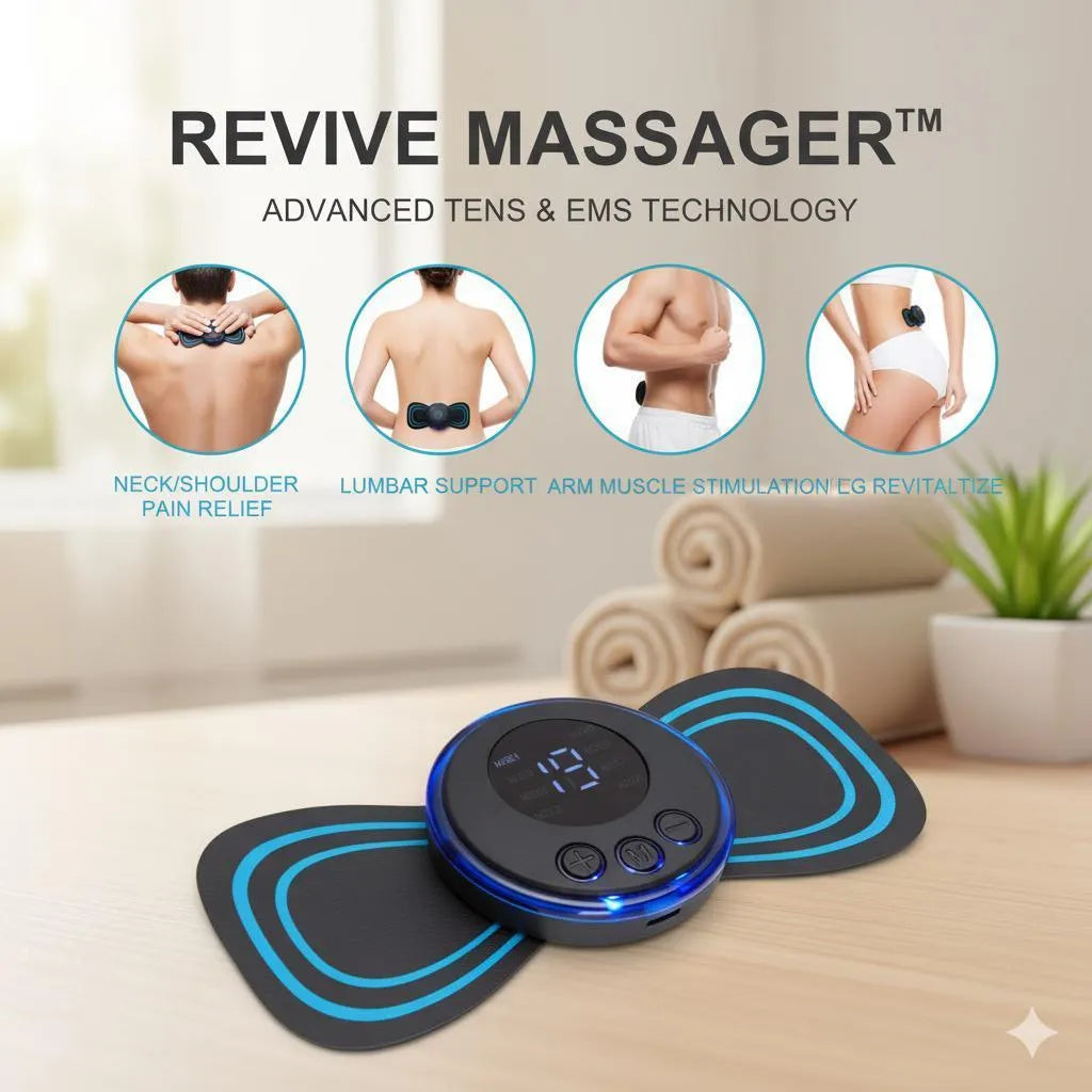 Wireless EMS Mini Body Massager – Portable Butterfly Massager for Blood Circulation & Pain Relief