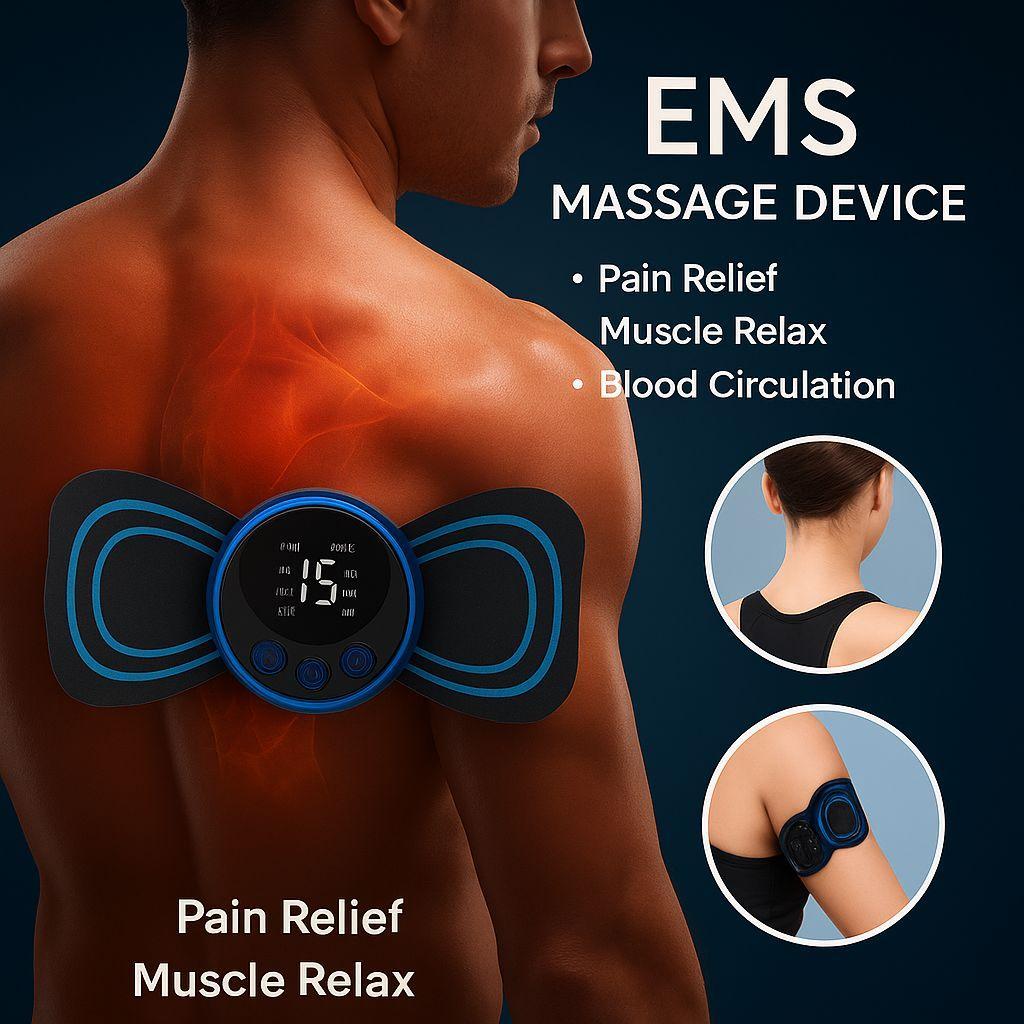 Wireless EMS Mini Body Massager – Portable Butterfly Massager for Blood Circulation & Pain Relief
