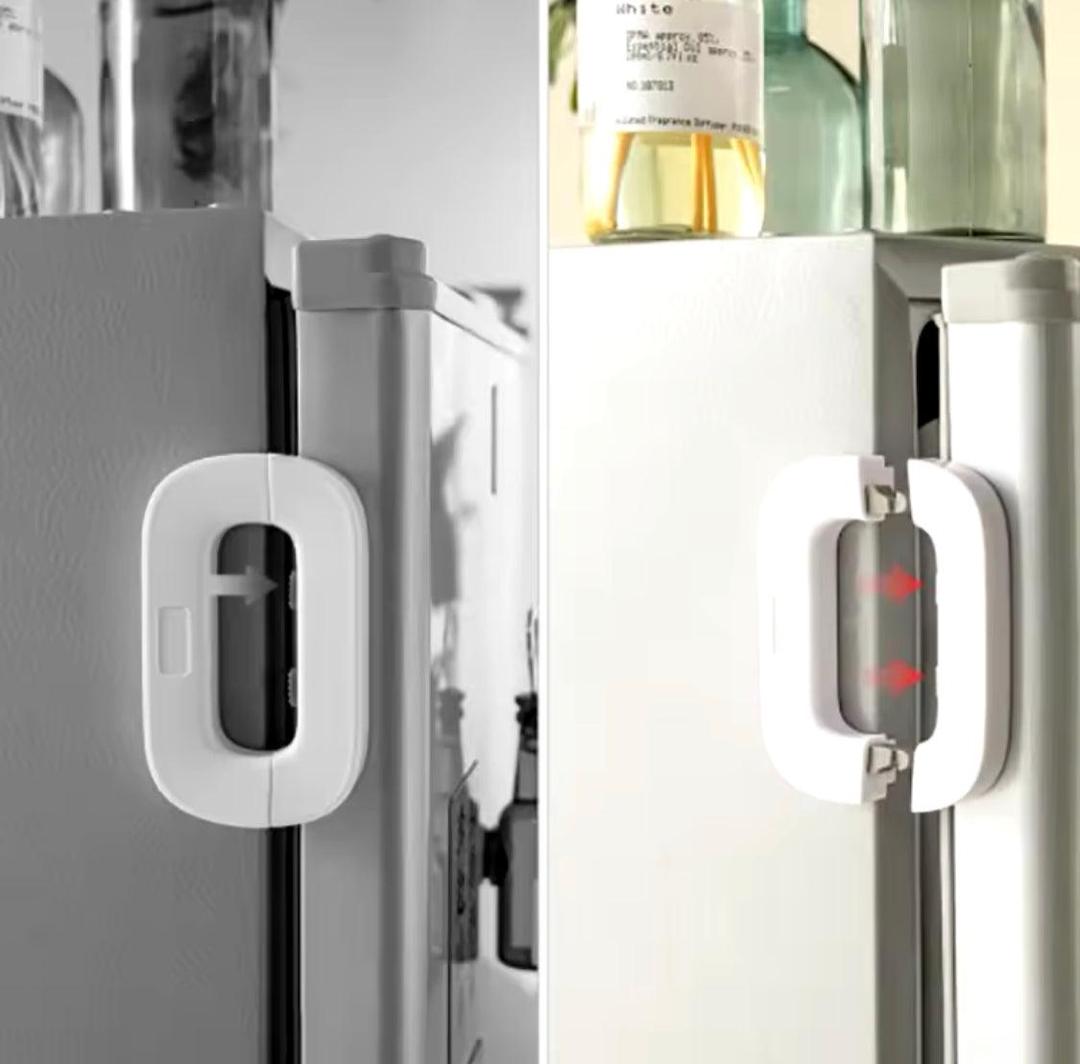 🔐 Drawer Lock Child Safety Refrigerator Lock – Self-adhesive Fridge & Freezer Door Lock With Double Safety Button – Easy One-hand Use